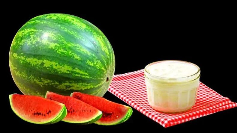 Wassermelone und Kefir zur Gewichtsreduktion