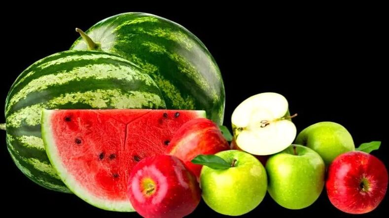 Wassermelone und Äpfel zur Gewichtsreduktion