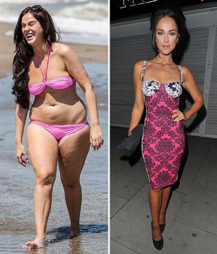 Foto vor und nach der Gewichtsabnahme